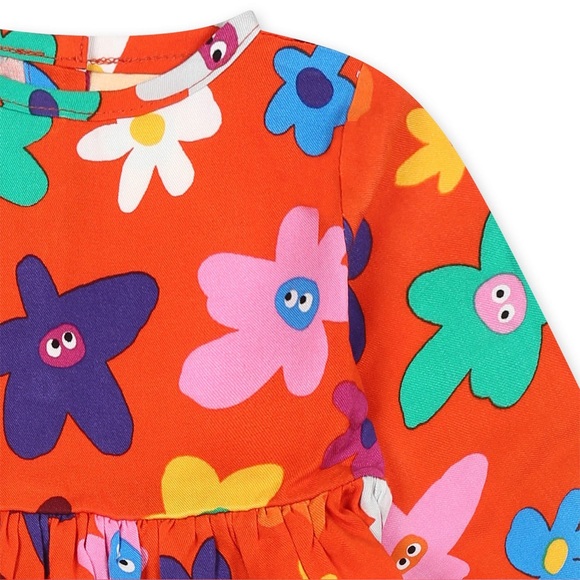Stella McCartney Orange Dress for Baby Girl with Floral Print - Size 18 months - Picture 2 of 9